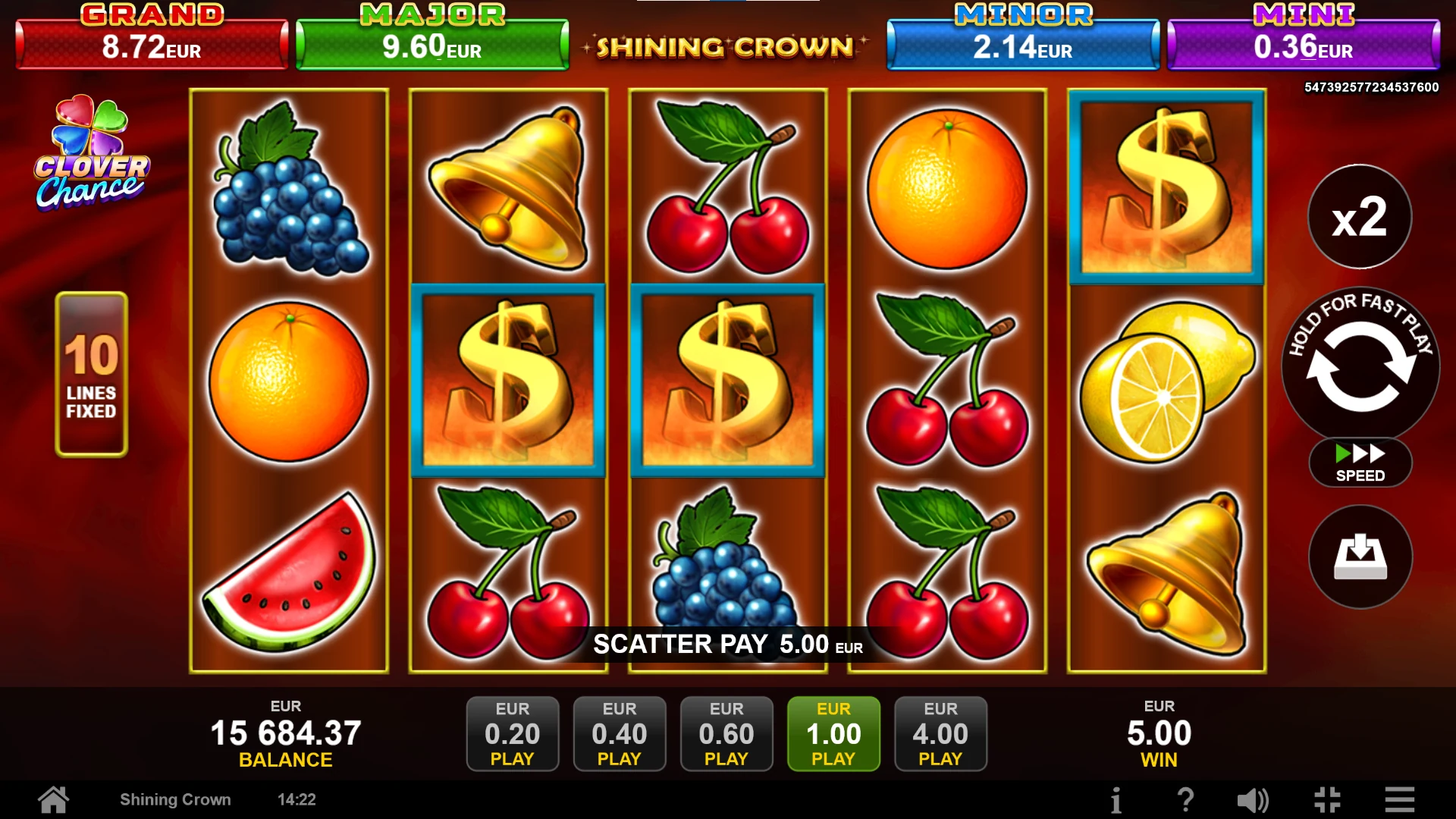 Dollaro Scatter in Shining Crown
